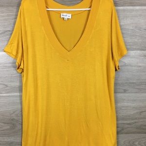Love J Mustard Yellow Short Sleeve Plus Size Top